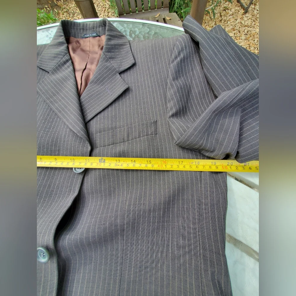 Italian Suit Coat Pinstripe LNC Blazer Tessuti Di Biella 41L (See Measurements)